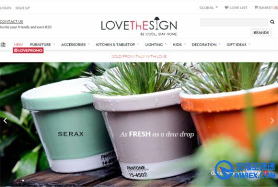 意大利家居电商Lovethesign网站截图